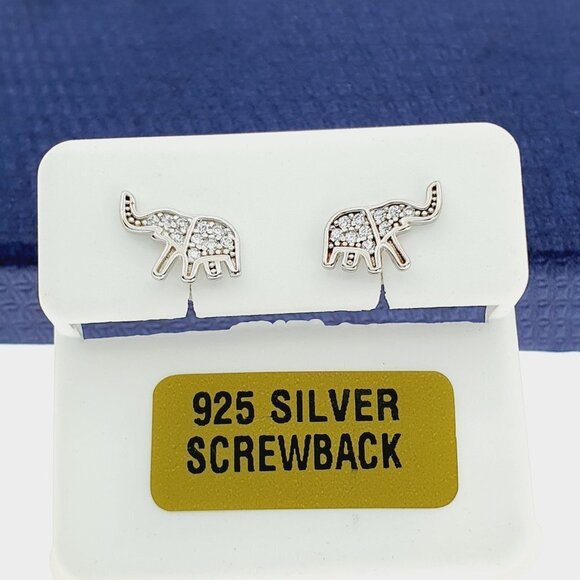 925 Sterling Silver CZ Stud Earrings for Women/Girl, US925P1224 - Picture 1 of 4